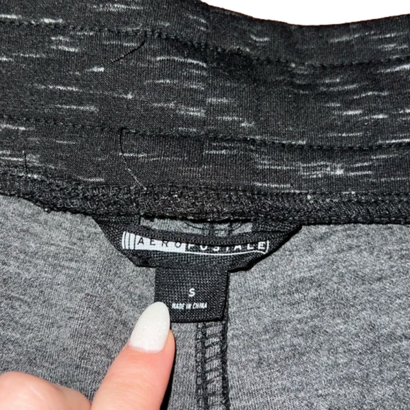 size s aéropostale heathered black mens joggers with zipper pocket on sides - Picture 4 of 4